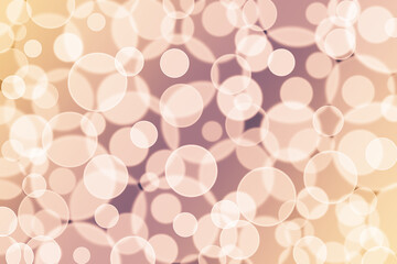 Bright beige bokeh background with abstract defocused circles. Abstract beige background with blurred circles