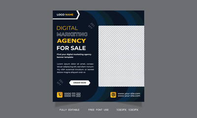 Digital marketing agency banner and social media post design