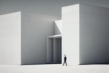 3d render of a modern building. Generative AI.	