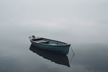 Naklejka premium Boat on the lake. Generative AI.