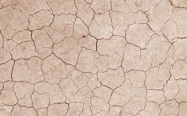 Cracked ground background in the top view for graphic design or wallpaper