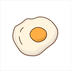 fried egg illustration isolated white background