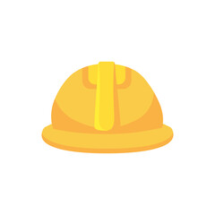 Hard hat, yellow safety helmet of construction worker, architect and engineer, front view