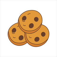 chocochips illustration isolated white background