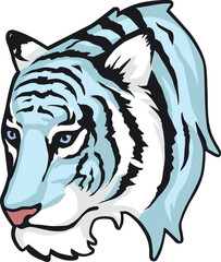 Tiger Face Expression Illustration. Tattoo Art. Vector.