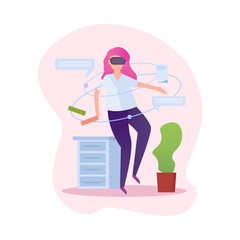 Fototapeta premium Virtual Reality Flat Illustration