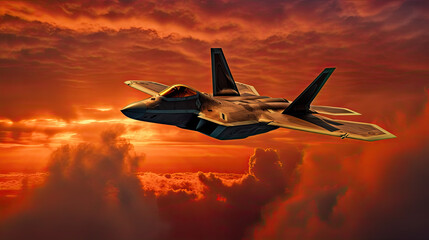 Fototapeta na wymiar Ai generative model of United States Air Force F-35 Lightning