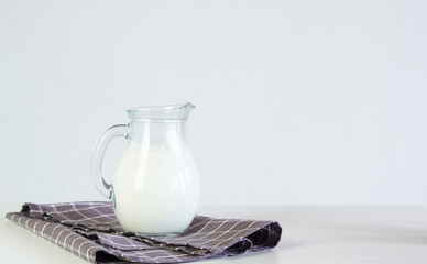 Lactose free milk in glass jug