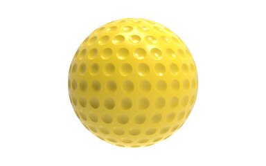 yellow golf ball isolated on white
