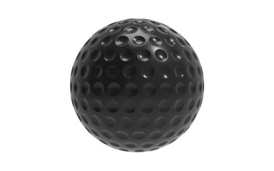 black golf ball isolated on white