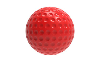 red golf ball isolated on white