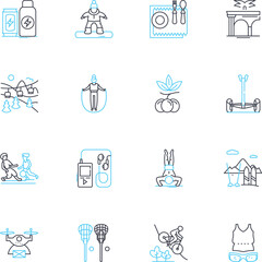 Wholesome living linear icons set. Health, Wellness, Yoga, Mindfulness, Nutrition, Exercise, Organic line vector and concept signs. Natural,Fitness,Meditation outline illustrations