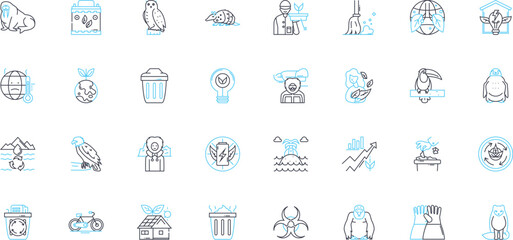 Obraz premium Raw materials linear icons set. Minerals, Ores, Harvested, Extracted, Organic, Crude, Unprocessed line vector and concept signs. Natural,Reserves,Ore body outline illustrations