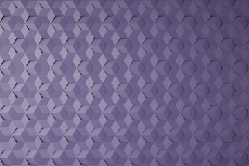 Purple seamless hexagon background, Abstract geometric seamless pattern design, 3d rendering
