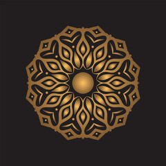 Luxury gold background colorful mandala for tattoo, decoration vector design