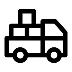 Moving truck in outline icon. Real estate, box, delivery, pickup car