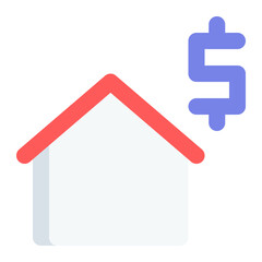 House sale in flat icon. Real estate, property, price, offer, business