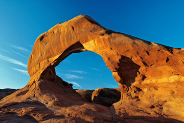 A photograph of the Delicate Arch in Arches National Park - generative AI