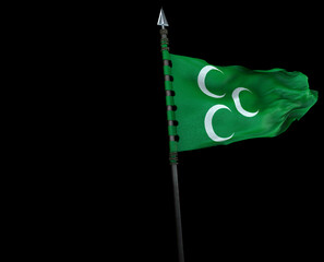 Ottoman State Flag, The Waving Ottoman State Flag is a 3d Visual Design.