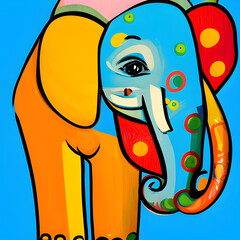ai-generated illustration of an abstract painting of an elephant