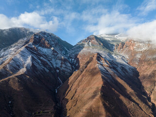 Obraz premium Aerial view of beautiful danxia landform landscape in Tibet,China