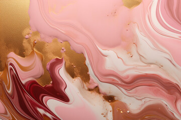 Płynne złoto i róż - tekstura, ornament - Liquid gold and pink - texture,ornament - AI Generated © Tomasz