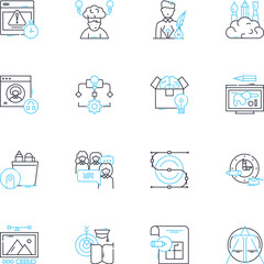 Original concept linear icons set. Innovation, Creativity, Uniqueness, Distinctiveness, Novelty, Ingenuity, Freshness line vector and concept signs. Imagination,Inventiveness,Eccentricity outline