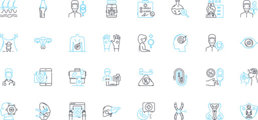 Behavioral analysis linear icons set. Psychology, Observation, Emotions, Patterns, Communication, Motivation, Decision-making line vector and concept signs. Learning,Response,Memory outline