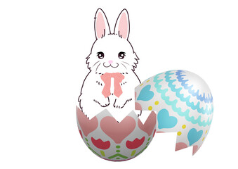 ハッピーイースター　うさぎと卵 
