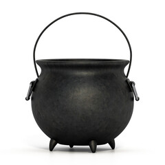 Witch cauldron isolated on white background. 3D illustration