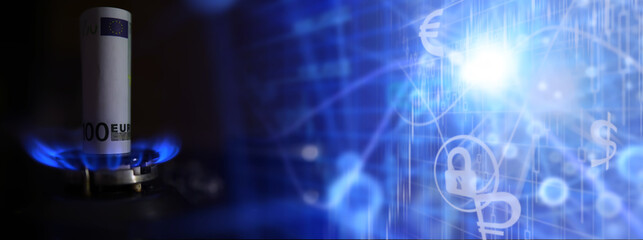 Sanctions on Russian gas. The cost of gas, the euro crisis. 100 euros on a gas burner.