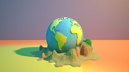 Earth 3D Model, Environment, Planet, Sustainability, Generative AI