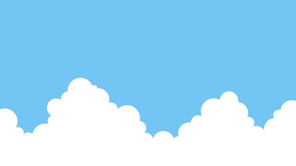 入道雲と青空のシンプルなイラスト背景素材
