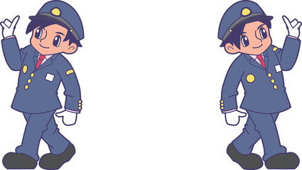 指差呼称する駅員