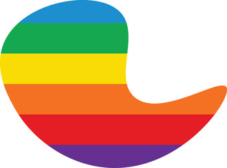 Colorful Rainbow blob abstract organic shape seamless pattern illustration. Trendy primary colored background with multiple colored Blobs.