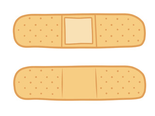 Hand-drawn cartoon plaster. Illustration on transparent background