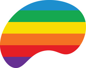 Colorful Rainbow blob abstract organic shape seamless pattern illustration. Trendy primary colored background with multiple colored Blobs.