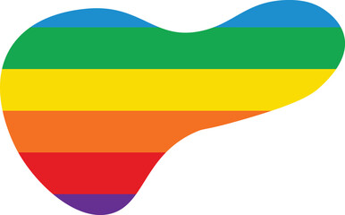 Colorful Rainbow blob abstract organic shape seamless pattern illustration. Trendy primary colored background with multiple colored Blobs.