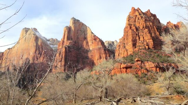 Court of the Patriarchs, the Three Patriarchs in Zion National Park, USA