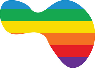 Colorful Rainbow blob abstract organic shape seamless pattern illustration. Trendy primary colored background with multiple colored Blobs.