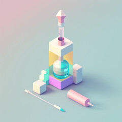 Strzykawka przyszłości, lek - ilustracja 3d - syringe of the future, medicine - 3d illustration - AI Generated