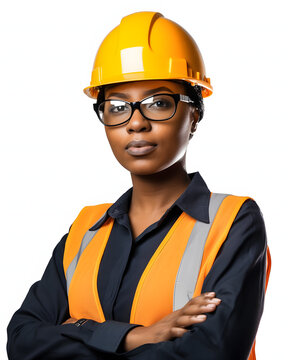 Young Black Female Oil Rig Worker, Construction worker, Miner, Mine Worker,  Engineer on White Background Иллюстрация Stock | Adobe Stock