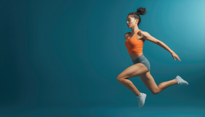 Obraz premium Beautiful girl working out and doing excercises to stay fit and healthy. Fitness concept. Generative AI illustrations