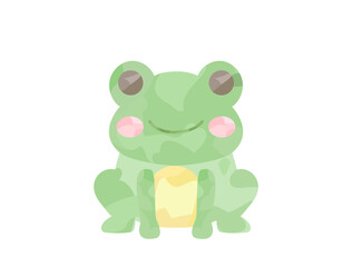 水彩風の可愛いカエルのイラスト