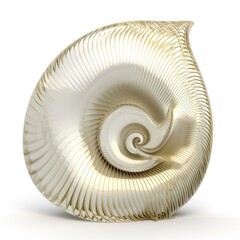 Abstract fractal nautilus shell on white background created using generative AI tools