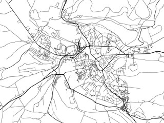 Vector road map of the city of  Verdun in France on a white background.
