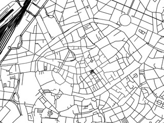 Vector road map of the city of  Strasbourg Centre in France on a white background.