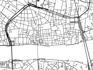 Obraz premium Vector road map of the city of Orleans Centre in France on a white background.