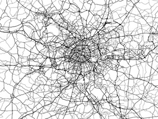 Vector road map of the city of  Paris Metropole in France on a white background.