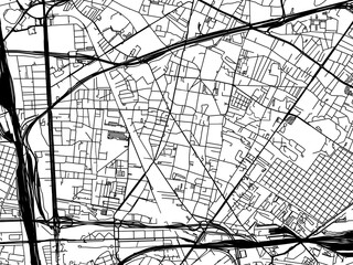 Vector road map of the city of  Aubervilliers in France on a white background.